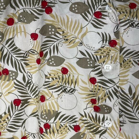 Vintage Valerie Stevens button down top cherry design SZ L 100% cotton - Picture 5 of 7